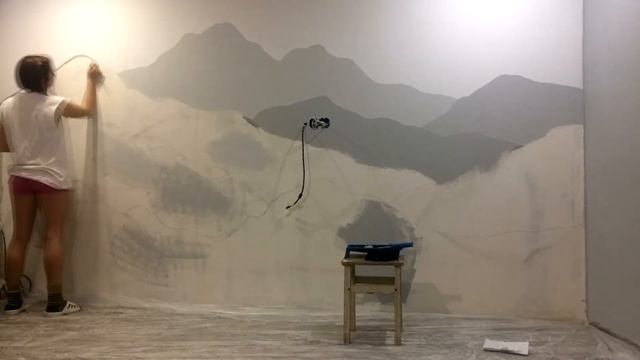 Mountain Mural Timelapse. Рисую горы на стене. смотреть онлайн