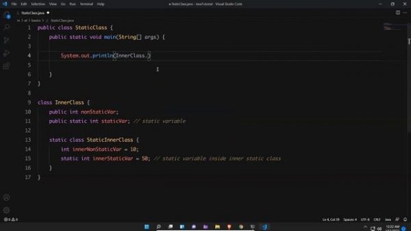 Static Class in Java | Java Tutorial For Beginners | Static Keyword | Java Static Nested Class