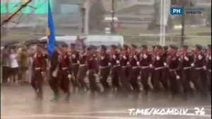 Рязанские десантники провели репетицию парада в Белоруссии под проливным дождем