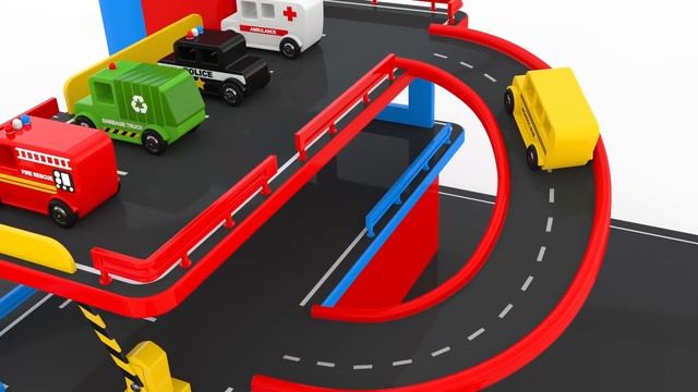 Learn Colors with Multi Level Parking Toy Street Vehicles смотреть онлайн