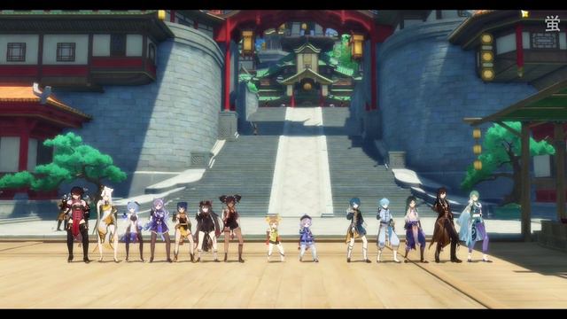 原神MMD/MMD Genshin Impact Little Apple Liyue characters Flashmob смотреть онлайн