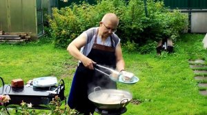 Варим парим и коптим грудинку. Варено-копченая  грудинка.