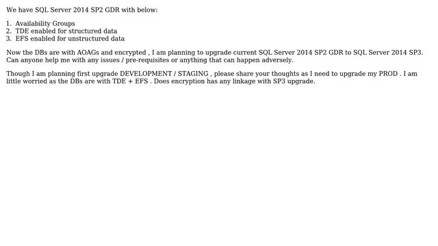 Databases: Upgrading to SQL Server 2014 SP3 _ Clarifications help needed смотреть онлайн