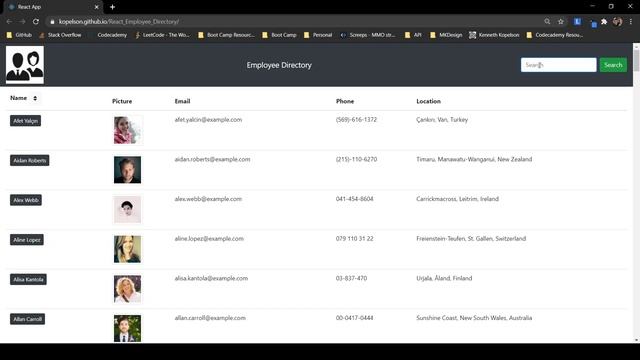 React employee directory смотреть онлайн