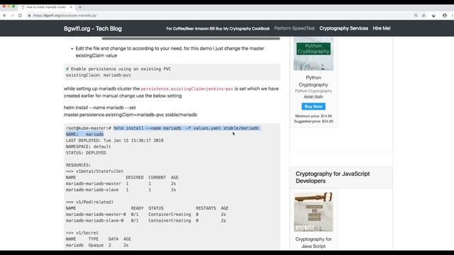 kubernetes mariadb installation смотреть онлайн