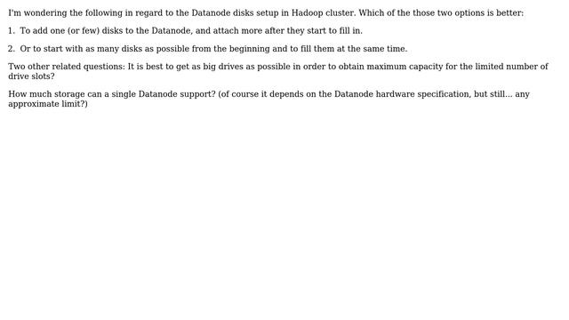 Hadoop datanode - start with one disk and add more later смотреть онлайн