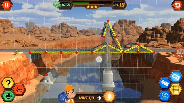 Bridge Construction Simulator 3d level 19. смотреть онлайн