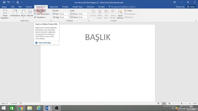 WORD'DE ÜST BİLGİYİ TEK SAYFADAN KALDIRMA смотреть онлайн
