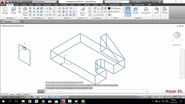 3D drawing using Autocad 2014 |make Isometric drawing from 2 views смотреть онлайн
