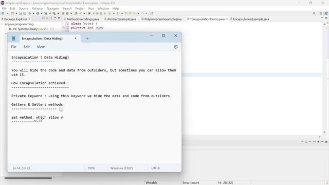 Encapsulation in Java Programming | OOPs concepts | Getter and Setter Method | #java #oopsinjava смотреть онлайн