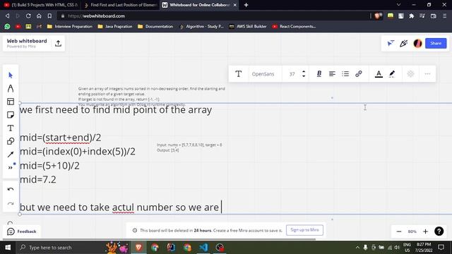 Find First and Last Position of Element in Sorted Array | leetcode |Java Solution (explained)| смотреть онлайн