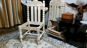 2 ч. - Первый опыт в изготовлении резных стульев -  первоначальная сборка основной конструкции.