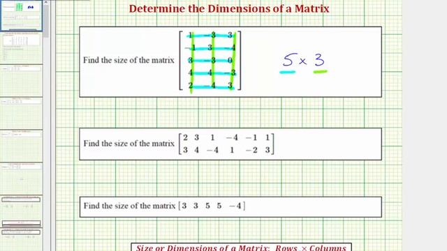 Ex: Determine the Dimensions (Size) of a Matrix смотреть онлайн