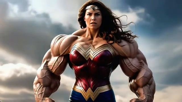 Wonder Woman Vs Supergirl Female Muscle Growth Animation- Female Muscle Ai Muscle Women Muscle Girl