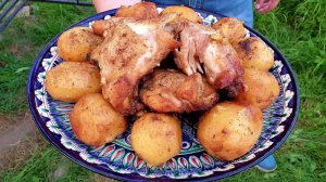 КАЗАН КЕБАБ из КУРИЦЫ в казане на костре.  КАЗАН КАБОБ по-узбекски.