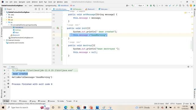 Spring Bean Scope using xml config and Spring lifecycle смотреть онлайн