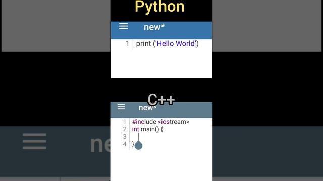 Hello World на Python и на C++#рекомендации#cod#код#recommended#programming#python#программирование смотреть онлайн