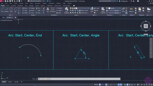 2-2 How To Draw Arcs In AutoCAD (AutoCAD Tutorial)