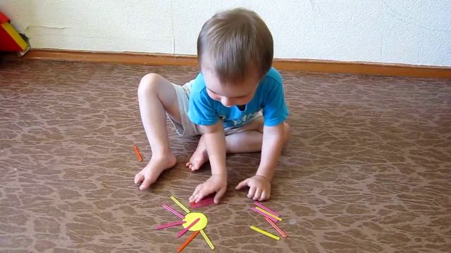 игра со счетными палочками, лучики у солнышка смотреть онлайн