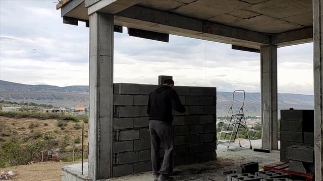 Building A Block Wall - Part 2 | ბლოკის კედლის ამოყვანა - ნაწილი 2