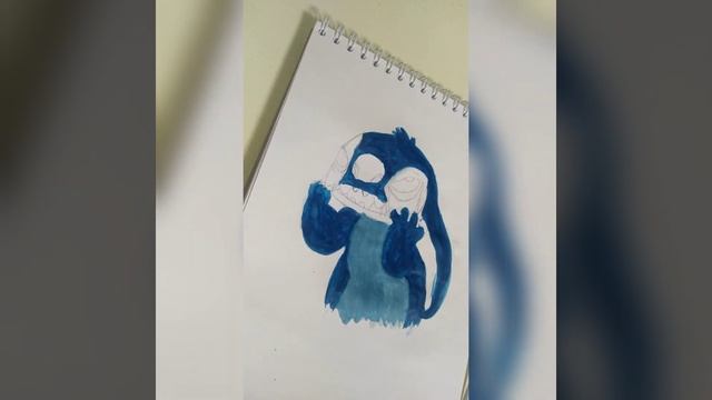 Как нарисовать Стича акварелью. смотреть онлайн