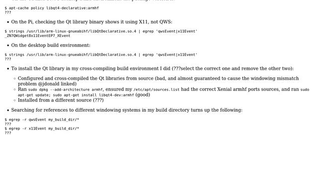 Raspberry Pi: symbol lookup error: undefined symbol: _ZN7QWidget8qwsEventEP8QWSEvent смотреть онлайн