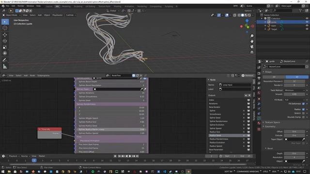 Animation Nodes Example - Abstract Splines Effect смотреть онлайн