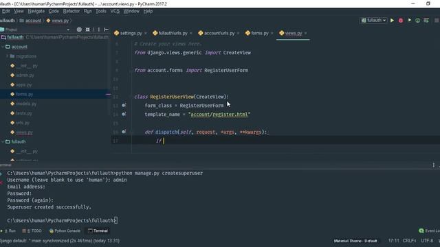 Django 1.11 User registration смотреть онлайн