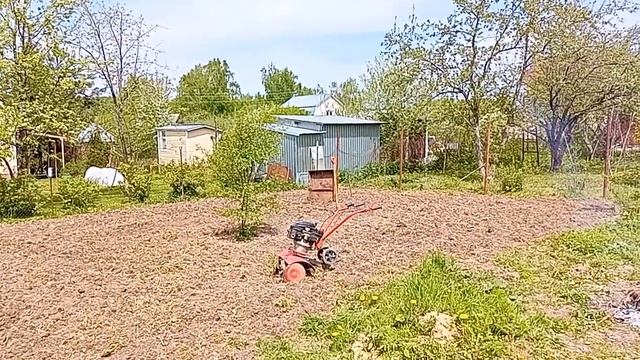 Дача.. Культиватор на целине.. Выравнивание участка.. смотреть онлайн