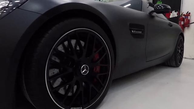 Mercedes Benz GTS Wrapped In Satin Black смотреть онлайн