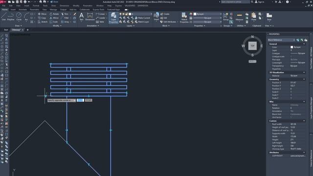 Autocad Dynamic Block - Chimney (Elevation) смотреть онлайн