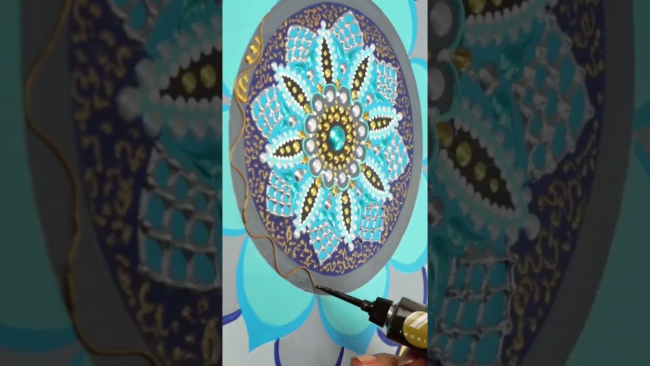 Мандала с помощью материалов ТАИР! Отличный вариант для интерьерной картины #painting #таиркраски смотреть онлайн