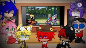 Sonic Characters React To FNF VS Corrupted Naruto Glitch & Guys Look a Birdie // GCRV