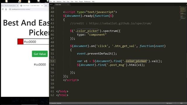Best Color Picker For Your Web App - Code With Mark смотреть онлайн