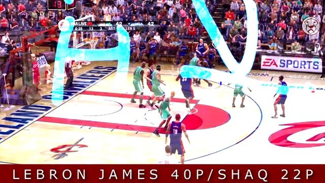 NBA Live 09: LeBron James & Shaq Combine For 62 Points Vs Celtics | Xbox 360 | Revamped Game Play смотреть онлайн