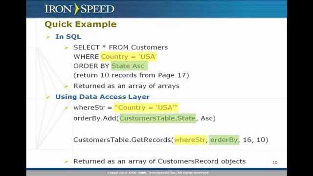 Accessing the Data Access Layer - Iron Speed Designer V6.1 смотреть онлайн