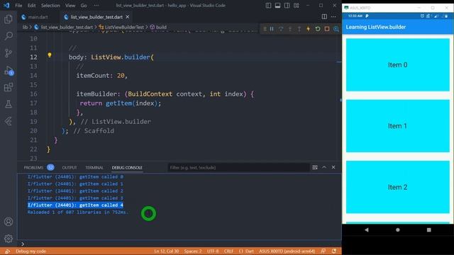 Listview builder Flutter - Optimized, on-demand dynamic list of items смотреть онлайн