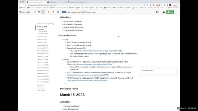 Velero Community Meeting - March 21, 2023 смотреть онлайн