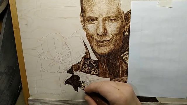 Выжигание по дереву. 2 часа за 1,20сек. Woodburning time lapse. смотреть онлайн