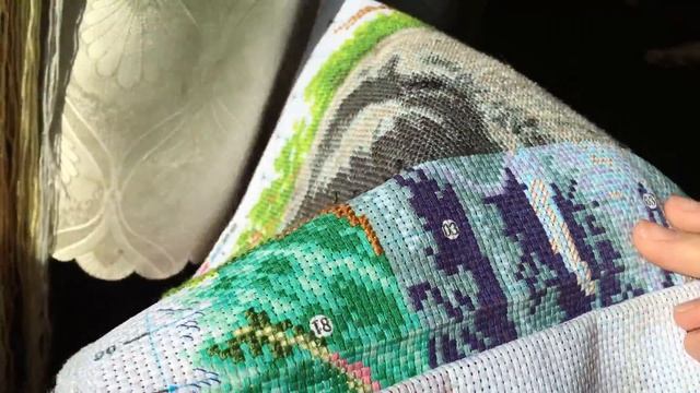 Вышивка крестиком Мой метод вышивки на канве с нанесённым рисунком обеими руками! смотреть онлайн