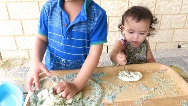 Sensory Play Ideas (#4): Colored Coconut Playdough