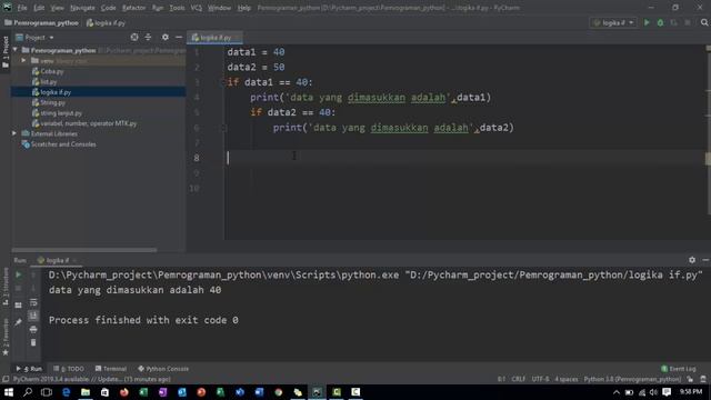 Bahasa Python Sesion 7 : Operator Logika If else, if elif else смотреть онлайн
