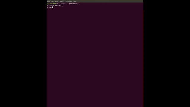 Generate Secret Key With Java Keytool