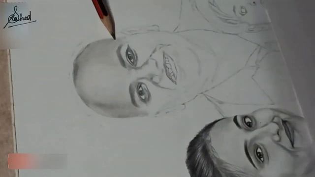 How to draw a family sketch easily. using by pencil смотреть онлайн