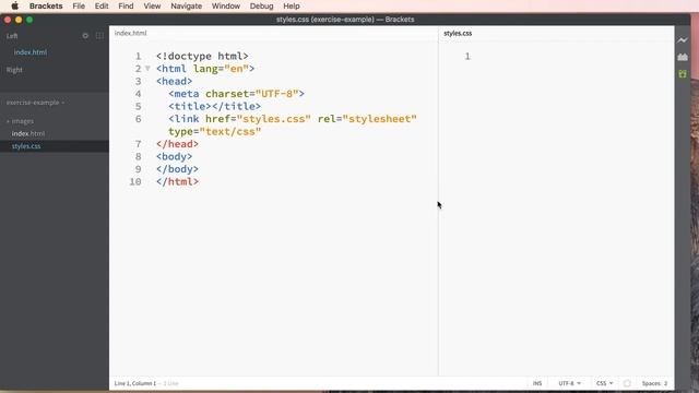 step02 brackets link css and javasript files смотреть онлайн