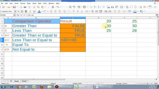 Libreoffice calc comparison operator||text or concatenation operator in hindi|excel tutorial|Part - смотреть онлайн