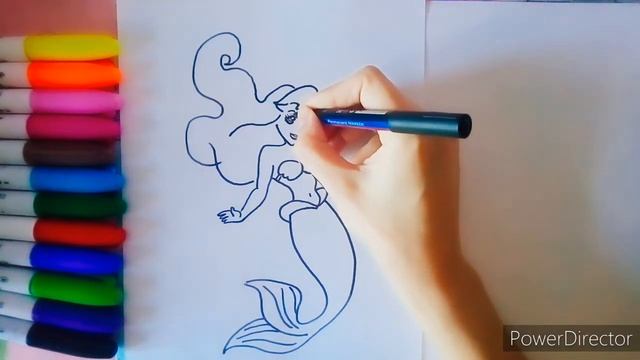 Как нарисовать русалку Ариэль. смотреть онлайн