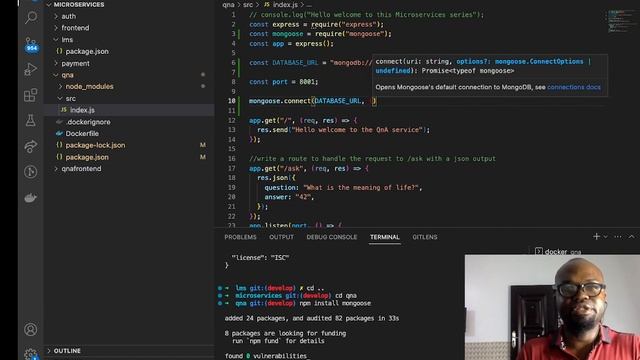 Microservices Part 7, Mongo DB Database, mongoose, connect the app to a database смотреть онлайн