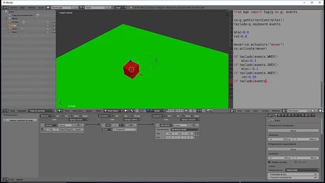 Movimiento simple de un personaje con python. Blender Game Engine. BGE смотреть онлайн