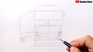 Как нарисовать фуру Вольво | Уроки рисования | Рисунки